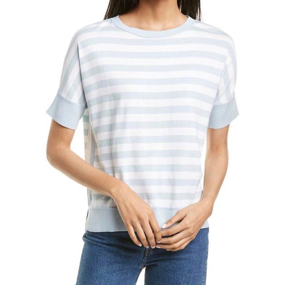 Forte Cashmere blue and white striped sweater. New without tags.